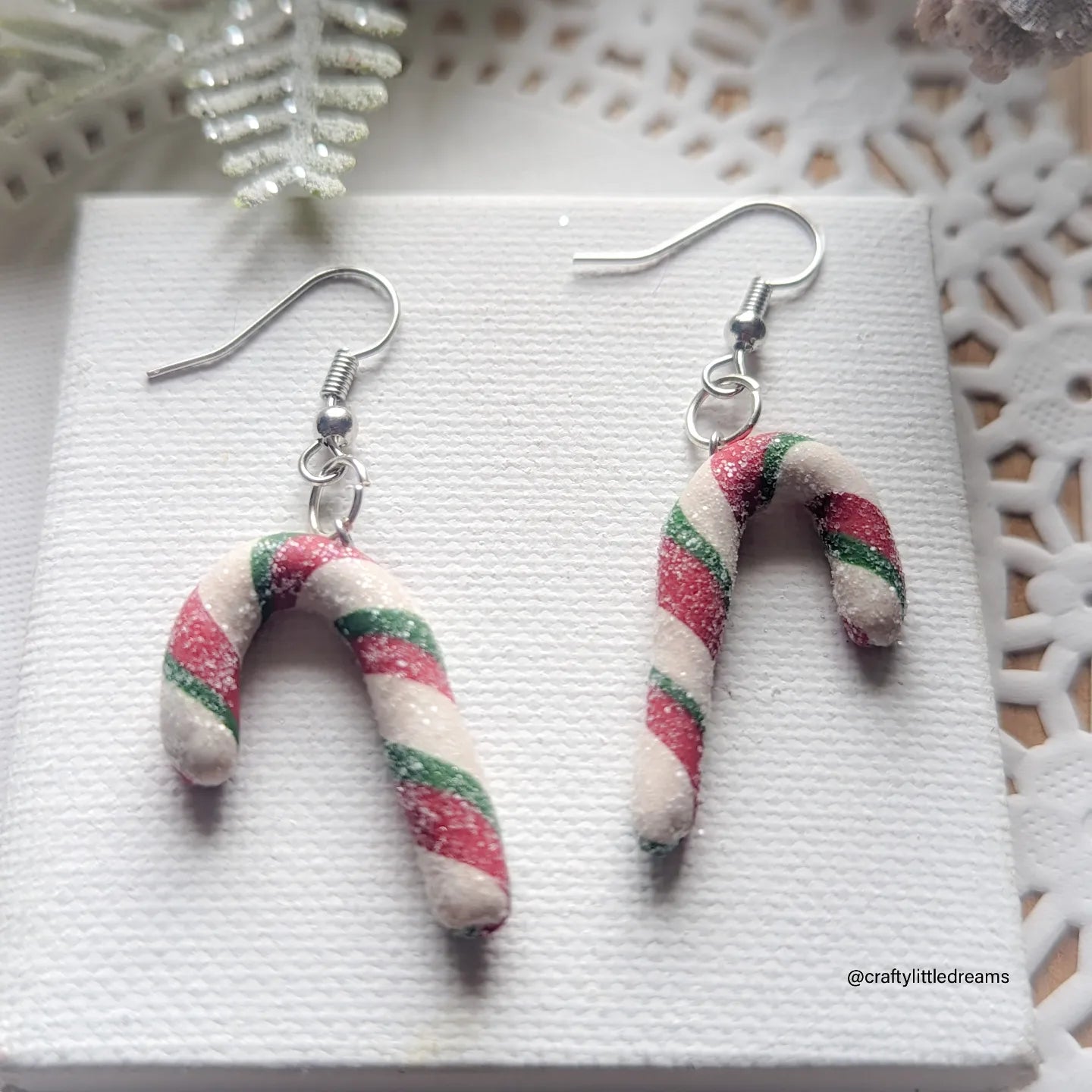 Candy Cane Dangle Earrings