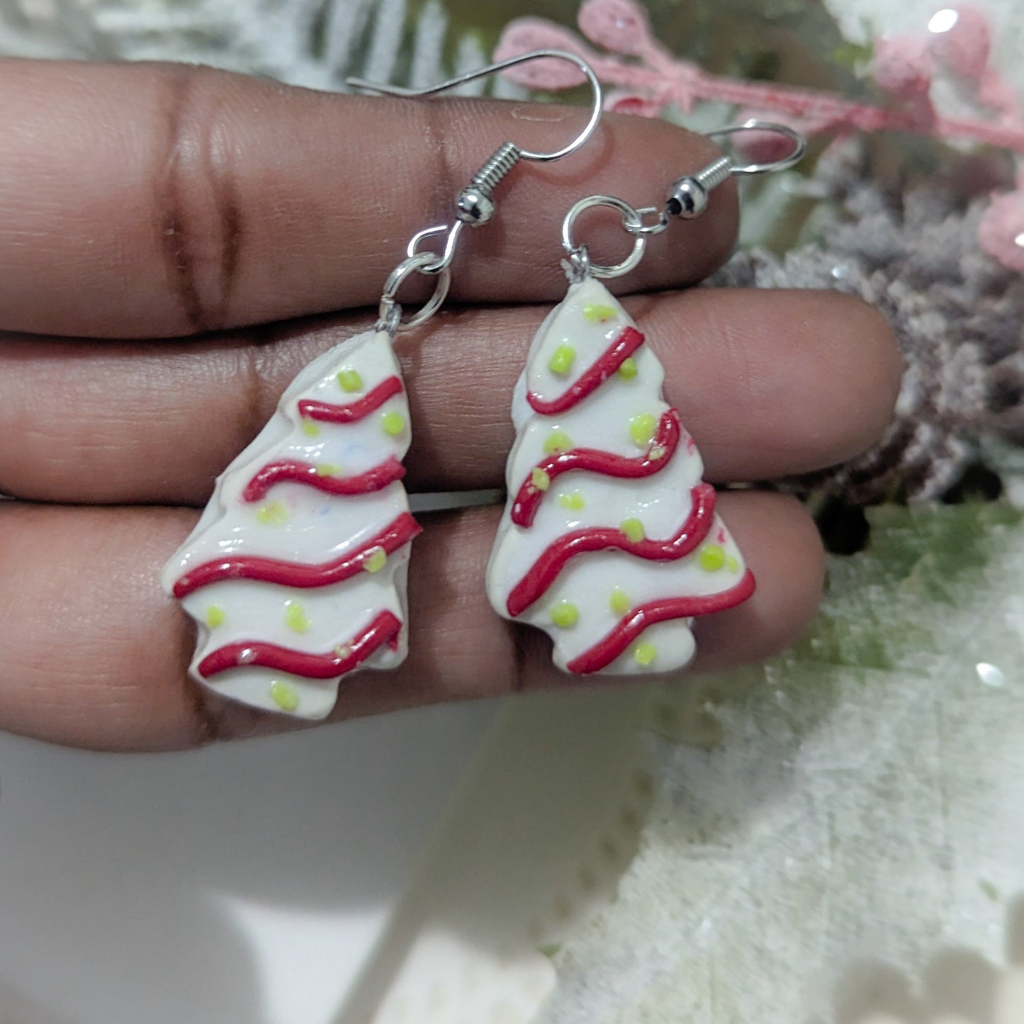Christmas Tree Cake Earrings