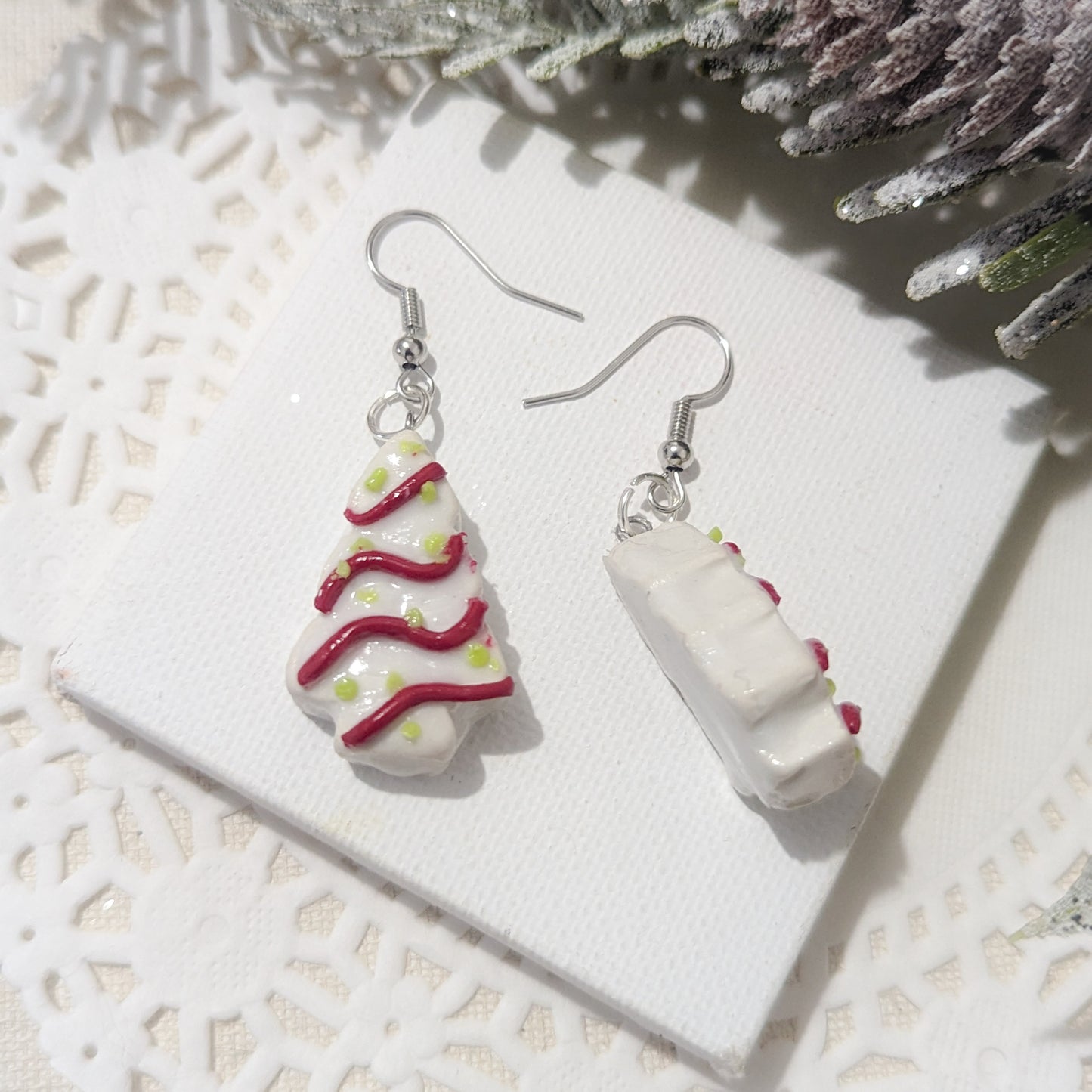 Christmas Tree Cake Earrings
