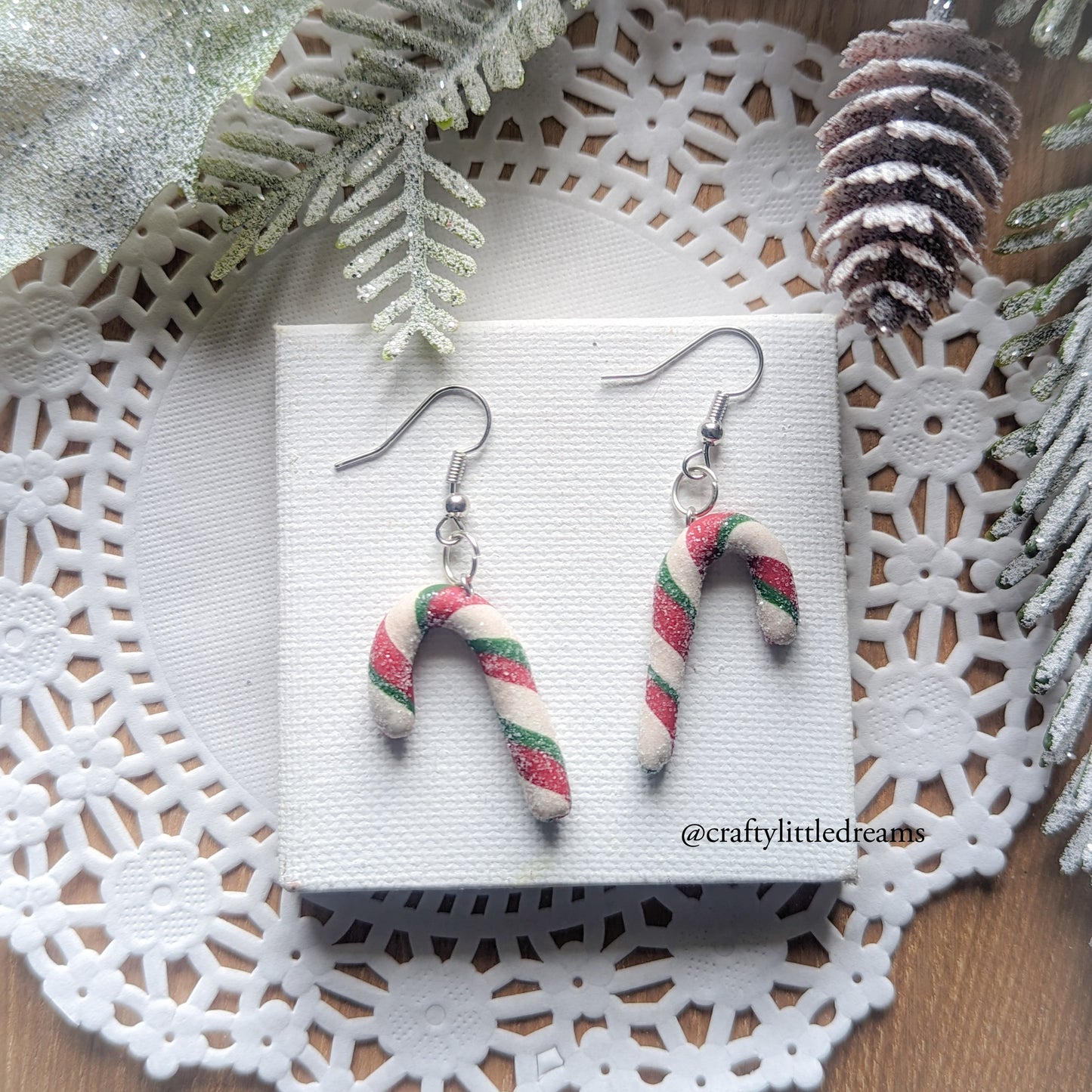 Candy Cane Dangle Earrings
