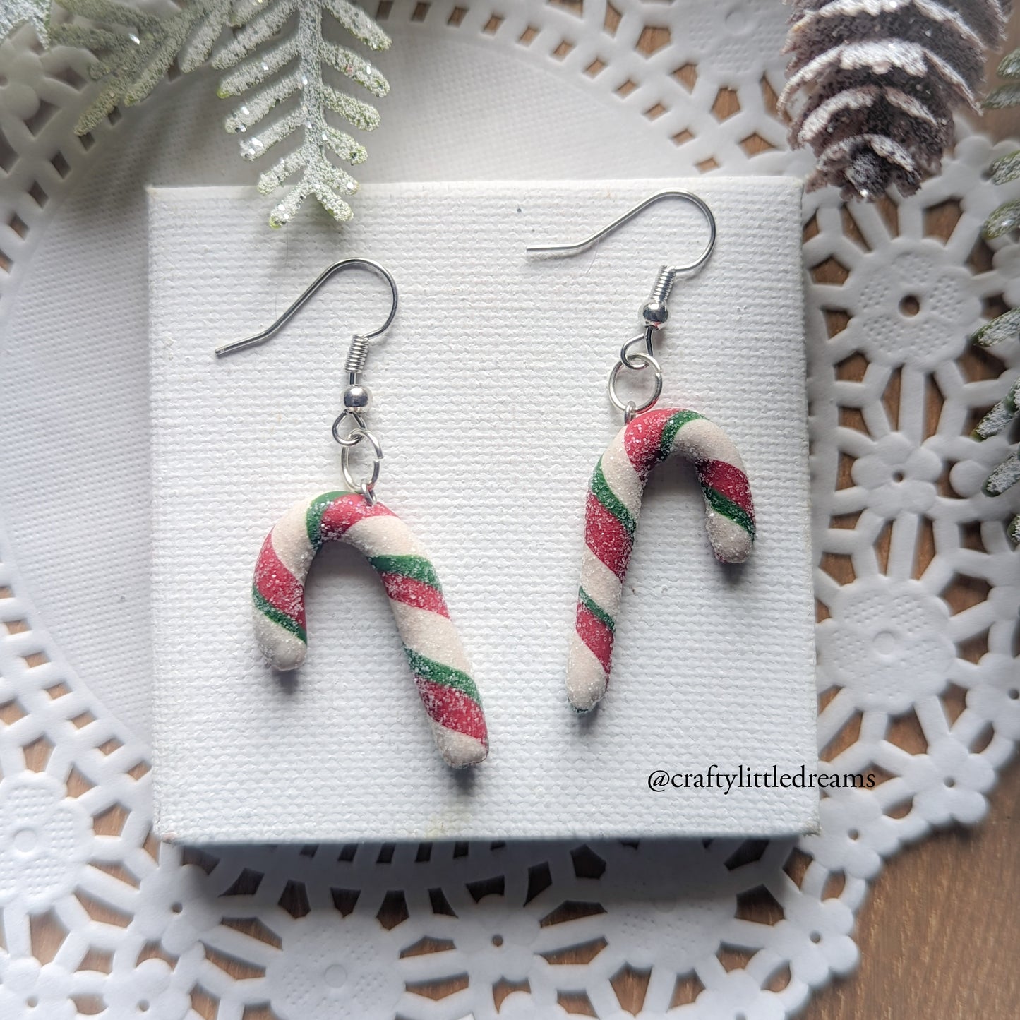 Candy Cane Dangle Earrings