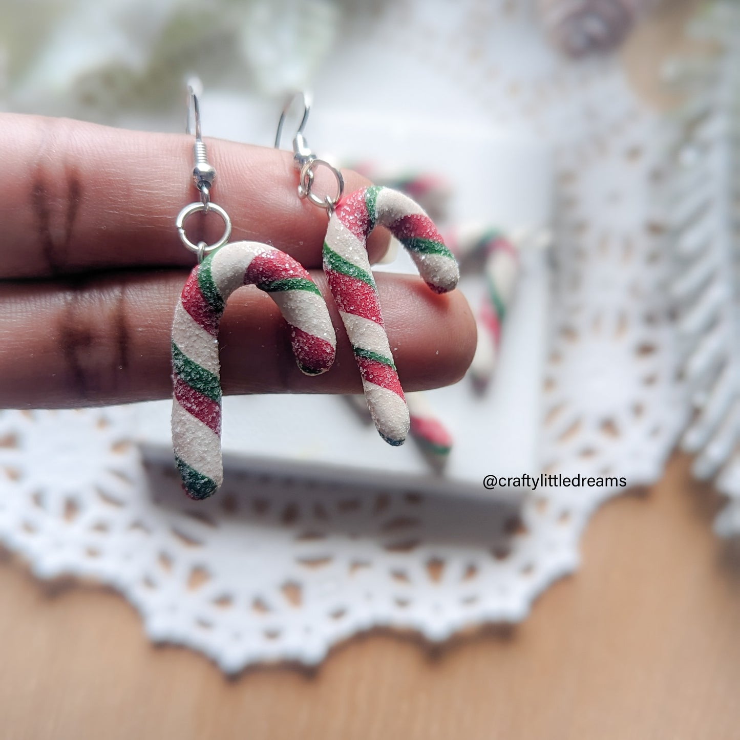 Candy Cane Dangle Earrings