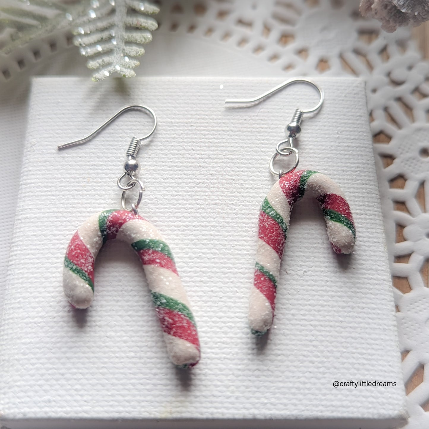 Candy Cane Dangle Earrings