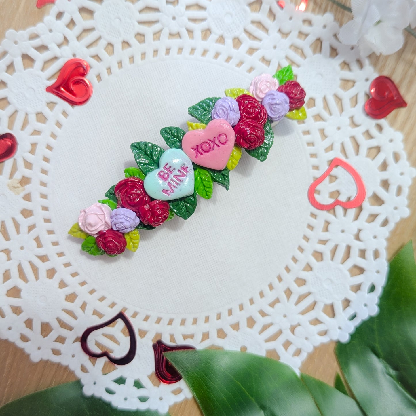 Valentine Candy Heart Barrette