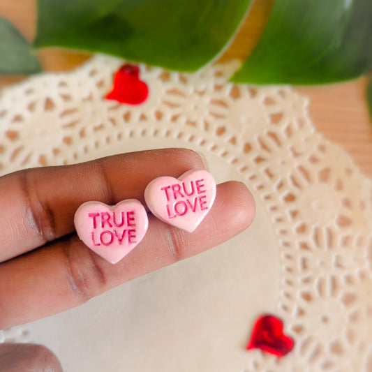 Conversation Heart Stud Earrings