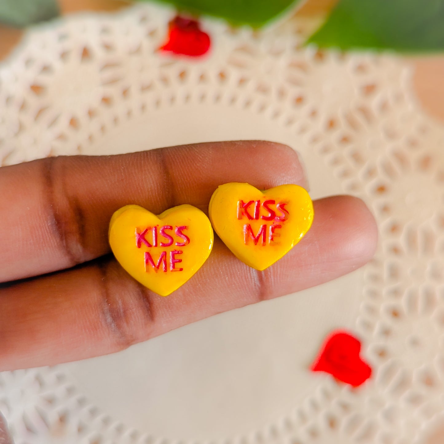 Conversation Heart Stud Earrings