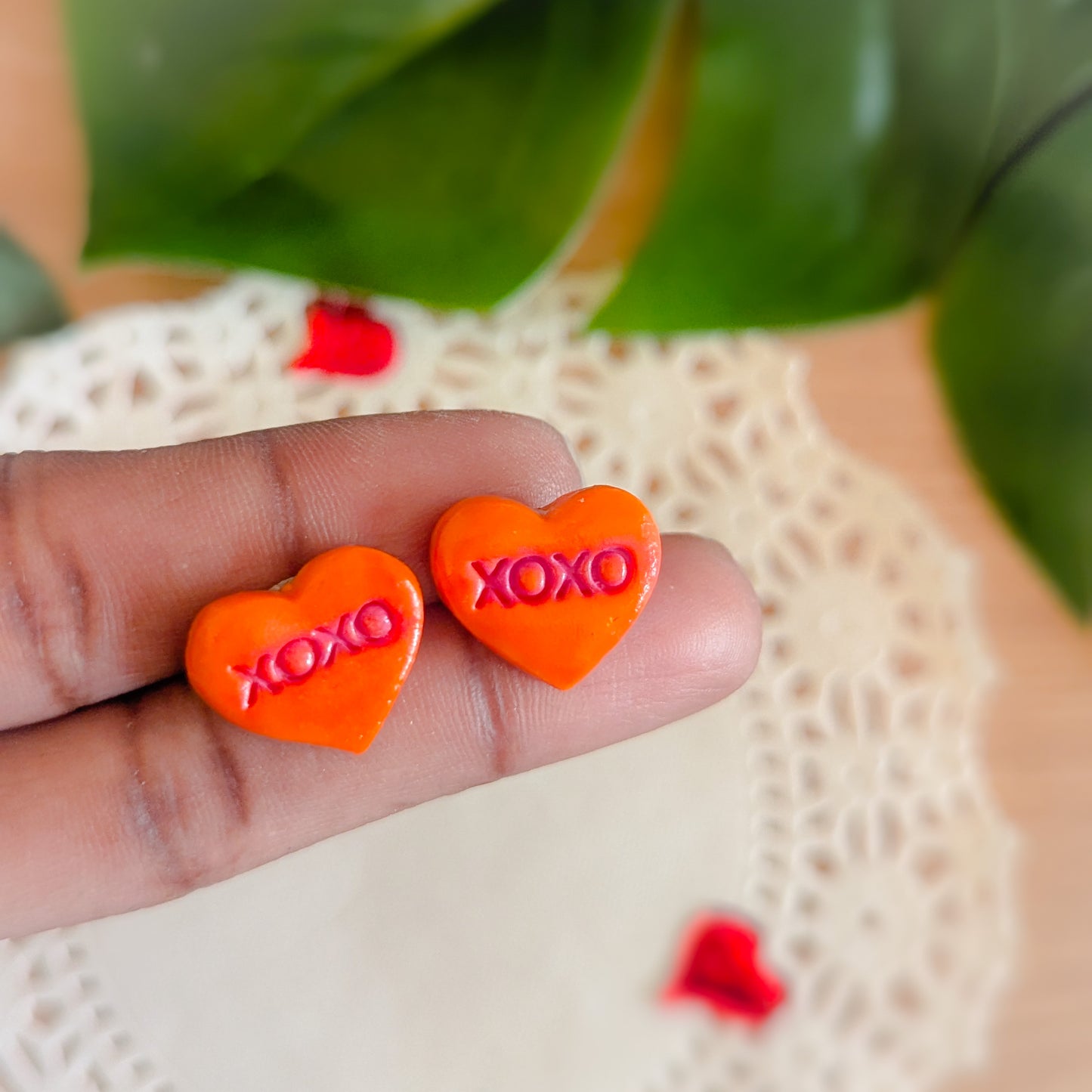 Conversation Heart Stud Earrings