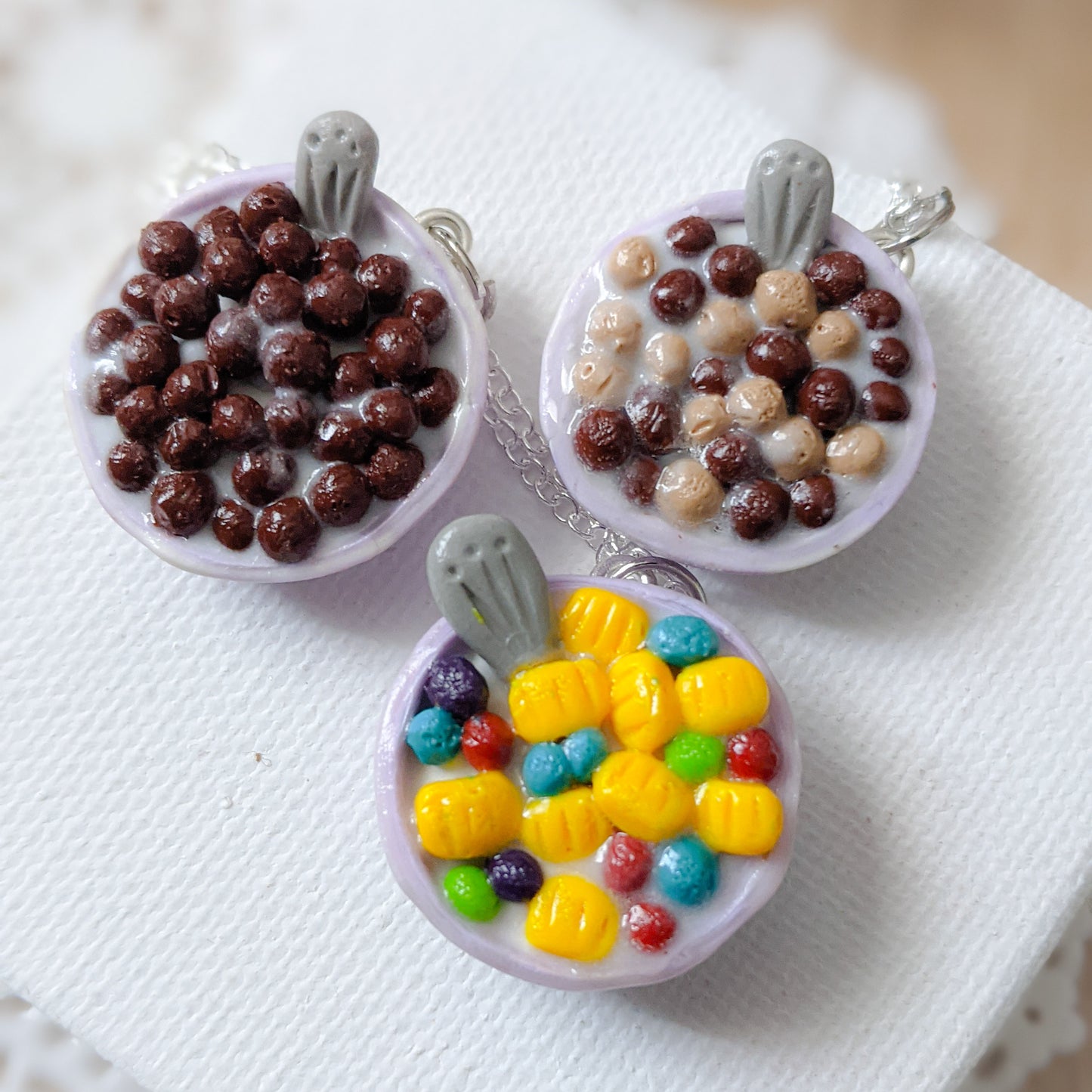 Cereal Bowl Necklaces and Earrings
