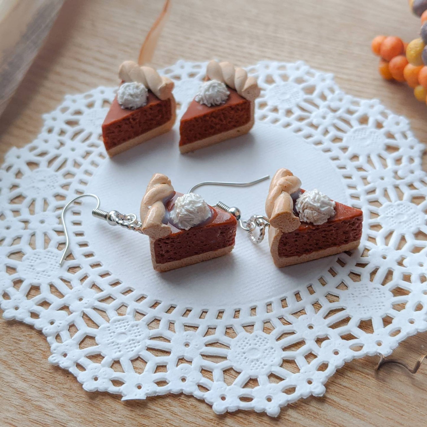 Miniature Pumpkin Pie Earrings & Accessories