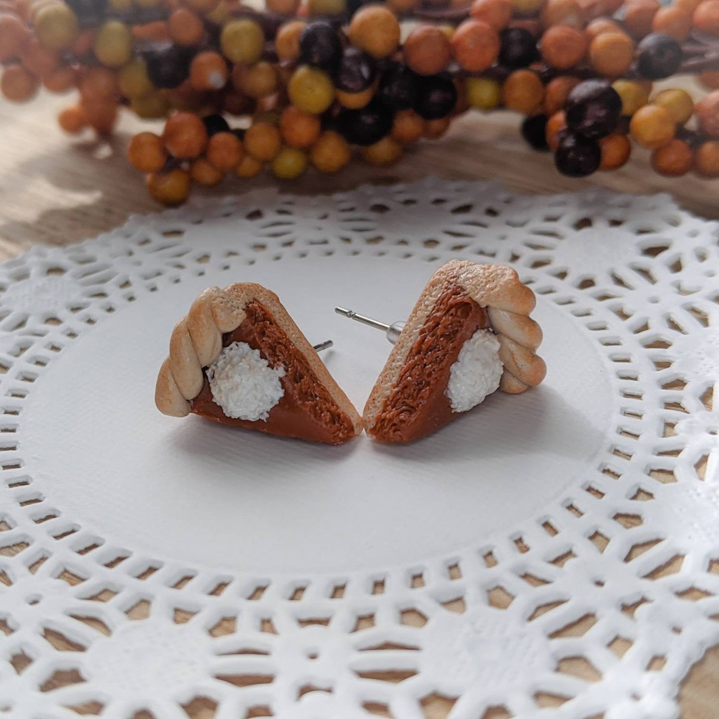 Miniature Pumpkin Pie Earrings & Accessories